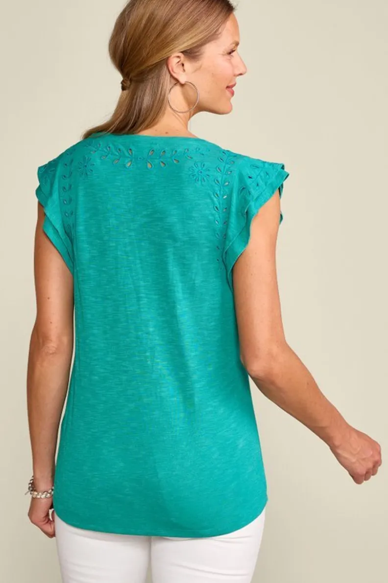 New Soft Surroundings Libby Tee TealBlue