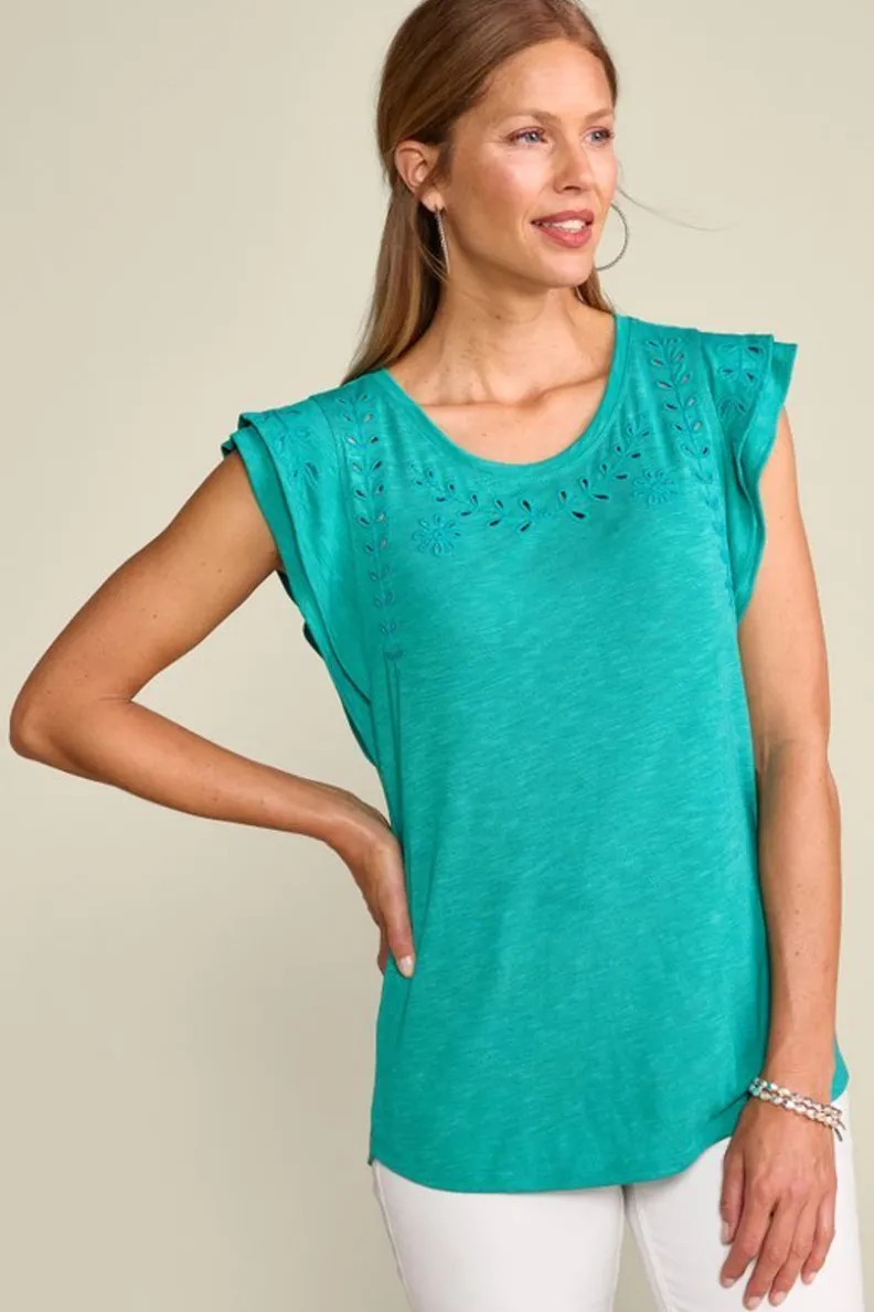 New Soft Surroundings Libby Tee TealBlue