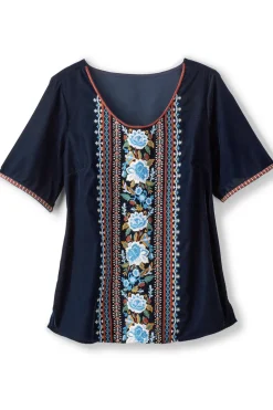 Clearance Soft Surroundings Lilian Velvet Top MedievalBlue