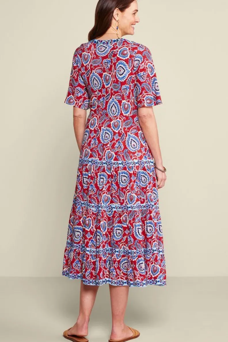 Sale Soft Surroundings Lilith Midi Dress CyntheraFloral/Border