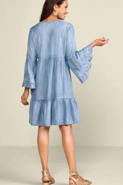 Clearance Soft Surroundings Lina Short Dress LightChambray