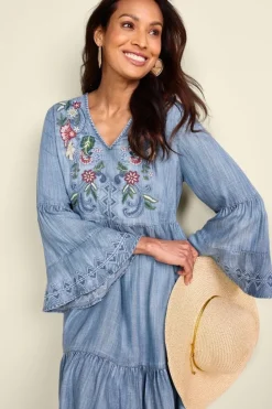 Clearance Soft Surroundings Lina Short Dress LightChambray