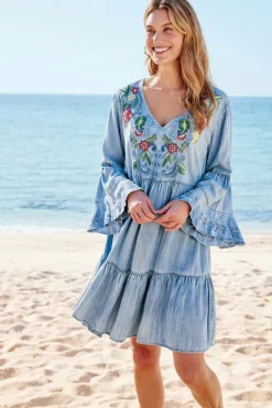 Clearance Soft Surroundings Lina Short Dress LightChambray