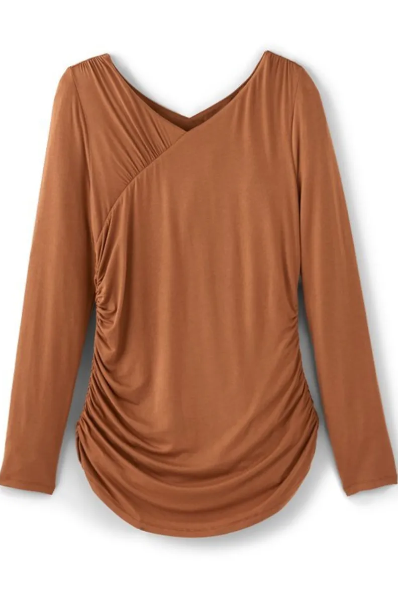 New Soft Surroundings Linette Top Hazelnut