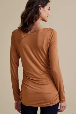 New Soft Surroundings Linette Top Hazelnut