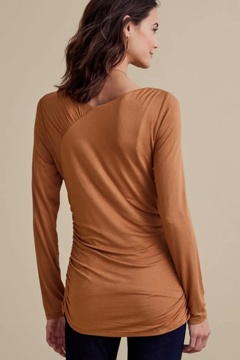 New Soft Surroundings Linette Top Hazelnut