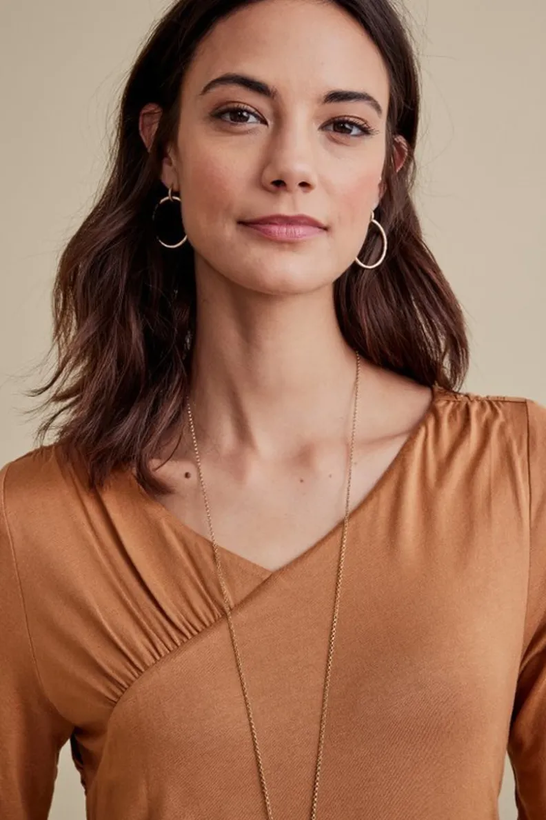 New Soft Surroundings Linette Top Hazelnut