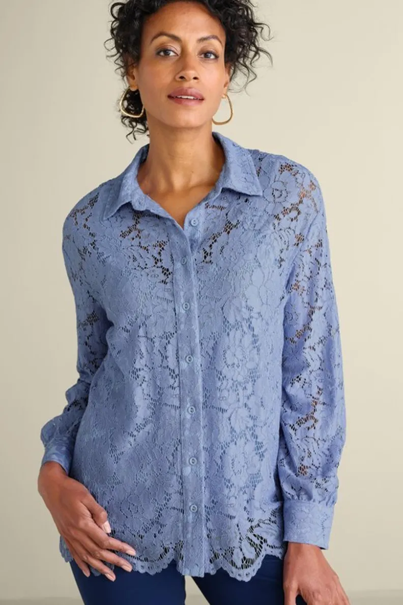 Discount Soft Surroundings Lisa Lace Button Front