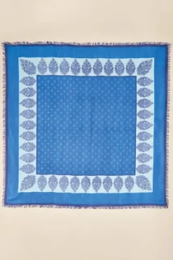 New Soft Surroundings Livie Square Scarf BlueMulti