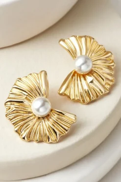 Best Soft Surroundings Lourdes Shell Earrings Gold