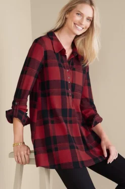 Fashion Soft Surroundings Mad About Plaid Top