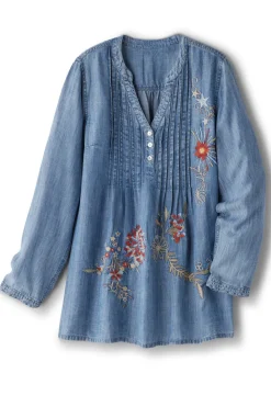 Online Soft Surroundings Maddie Tencel™ Tunic MediumBlueWash