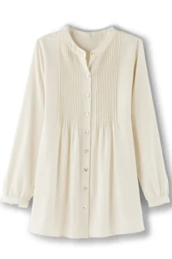 Sale Soft Surroundings Makara Button Tunic IvoryPearl