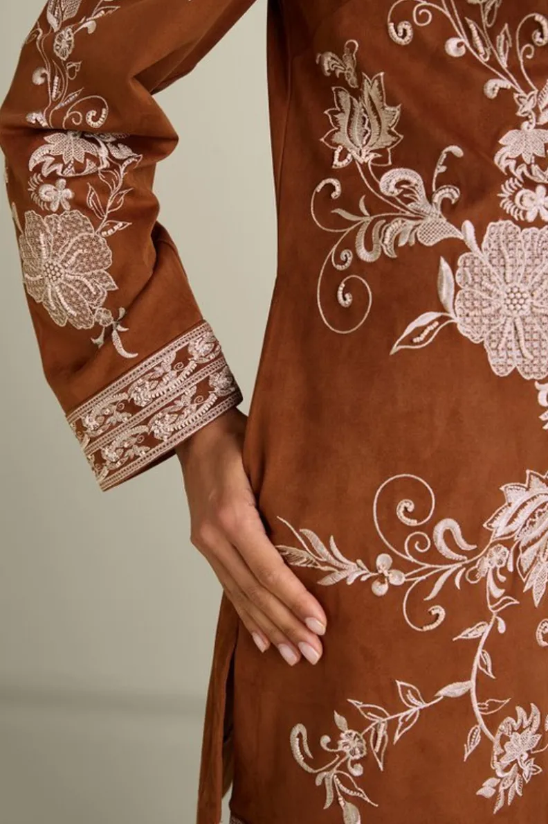 Outlet Soft Surroundings Marienne Faux Suede Jacket Auburn