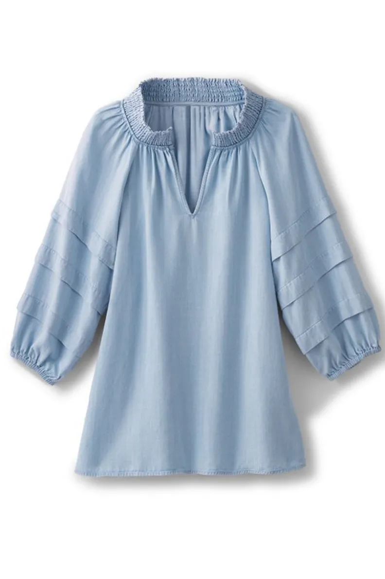 Clearance Soft Surroundings Marisol Tencel™ Top LightChambray