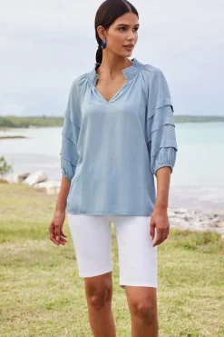 Clearance Soft Surroundings Marisol Tencel™ Top LightChambray
