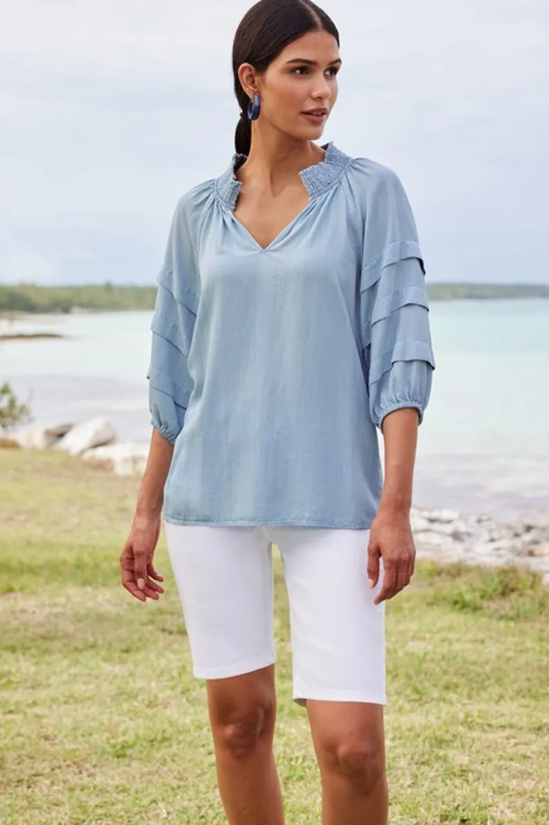 Clearance Soft Surroundings Marisol Tencel™ Top LightChambray