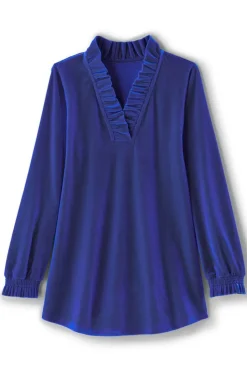 Fashion Soft Surroundings Marlee Ruffle Velvet Top