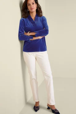 Fashion Soft Surroundings Marlee Ruffle Velvet Top