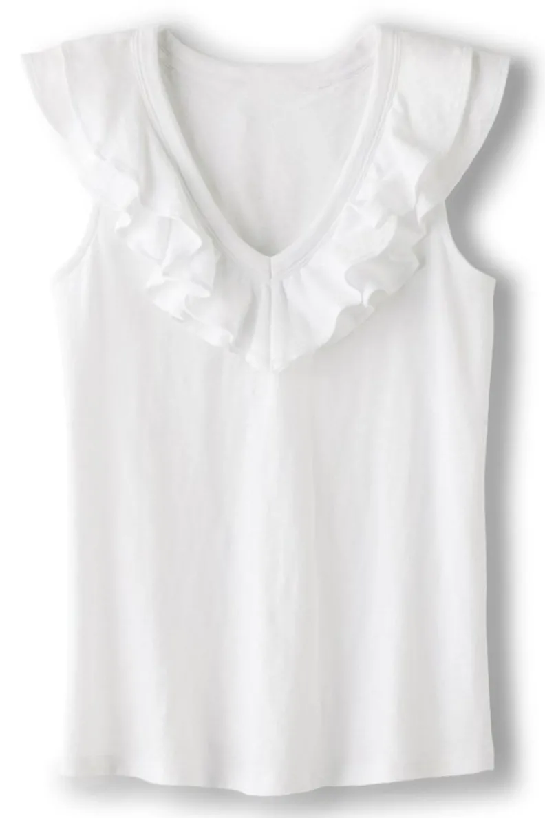 Sale Soft Surroundings Marybeth Ruffle Tank AmericanBeauty