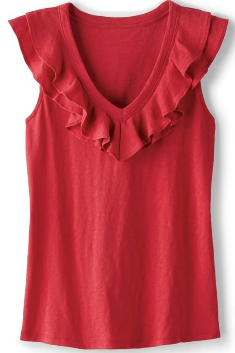 Sale Soft Surroundings Marybeth Ruffle Tank AmericanBeauty