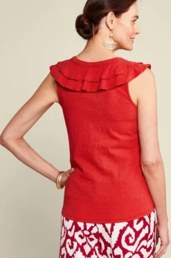 Sale Soft Surroundings Marybeth Ruffle Tank AmericanBeauty