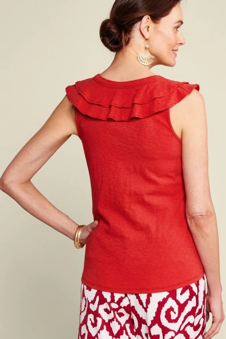 Sale Soft Surroundings Marybeth Ruffle Tank AmericanBeauty