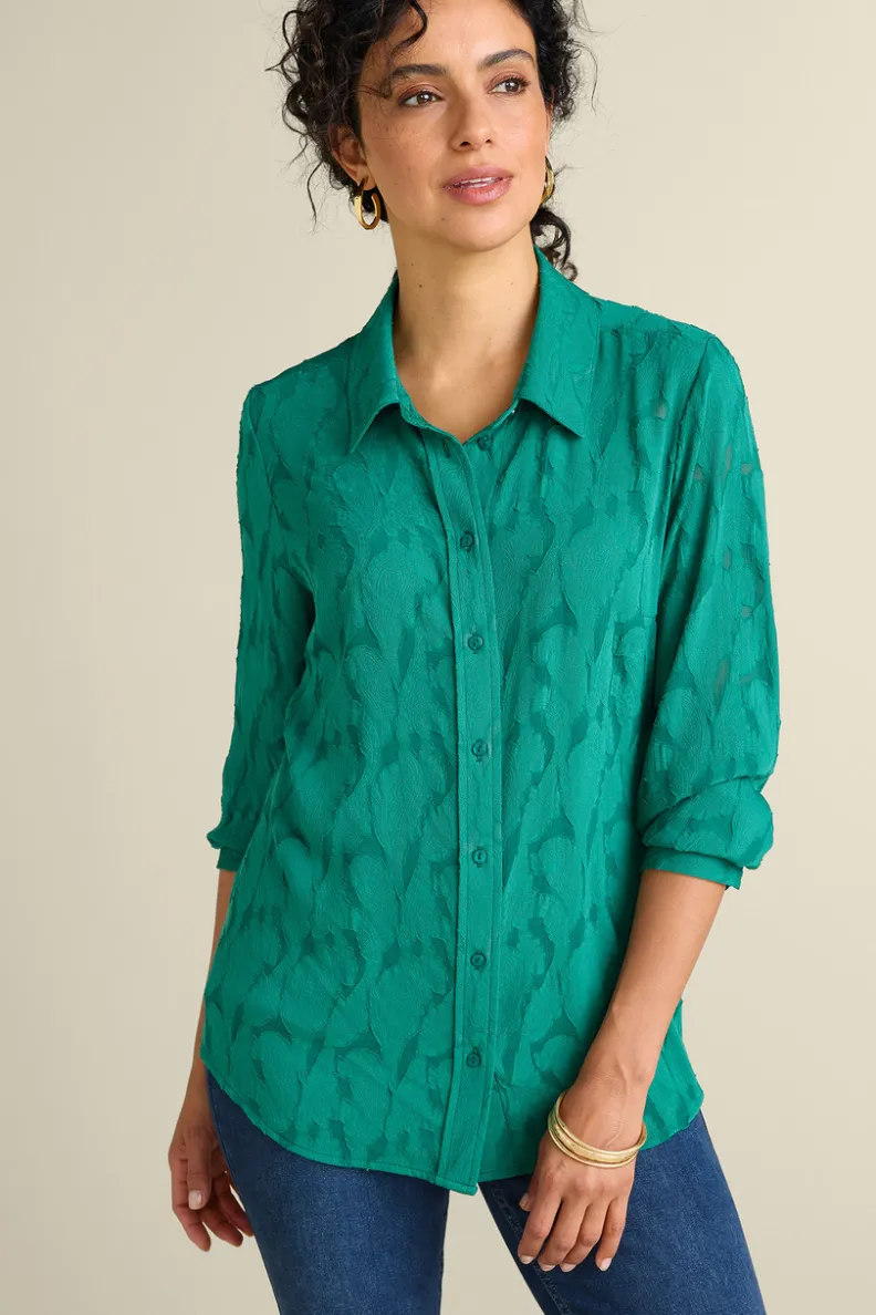 Clearance Soft Surroundings Matine Jacquard Tunic & Cami Evergreen
