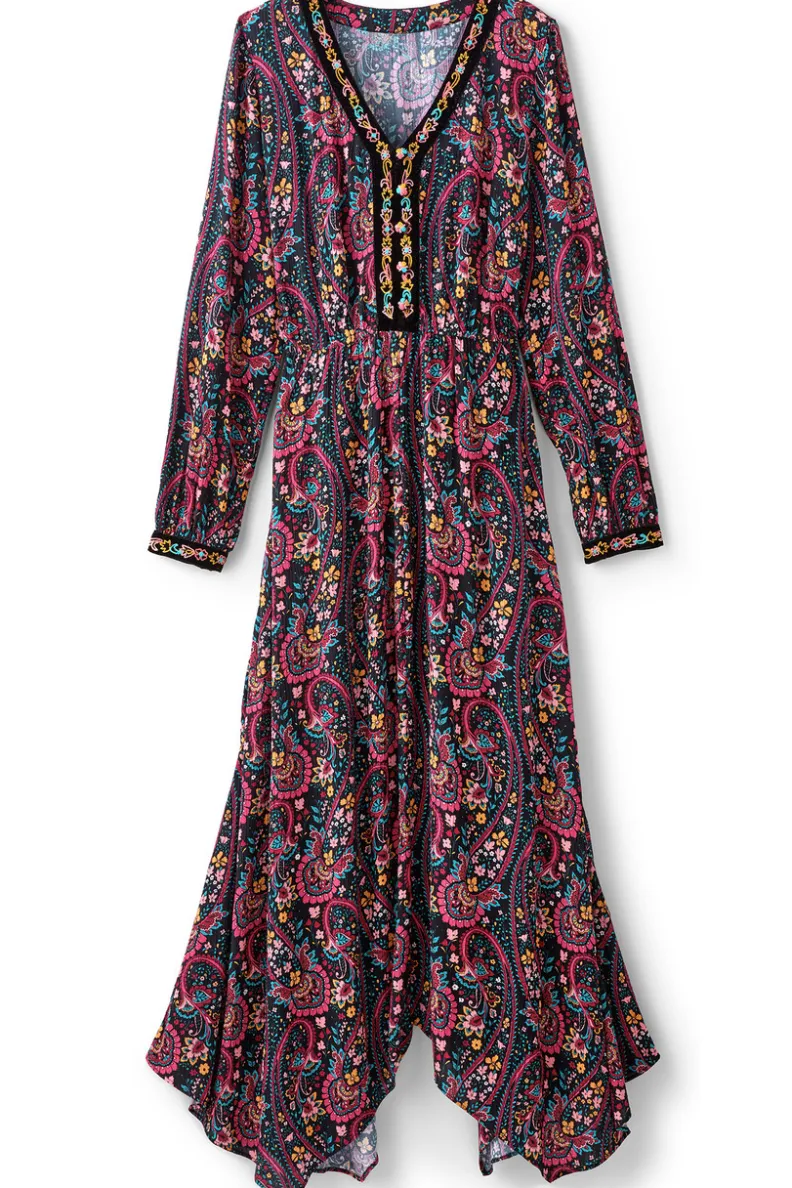 Fashion Soft Surroundings Meena Maxi Dress PaisleyGardenMulti