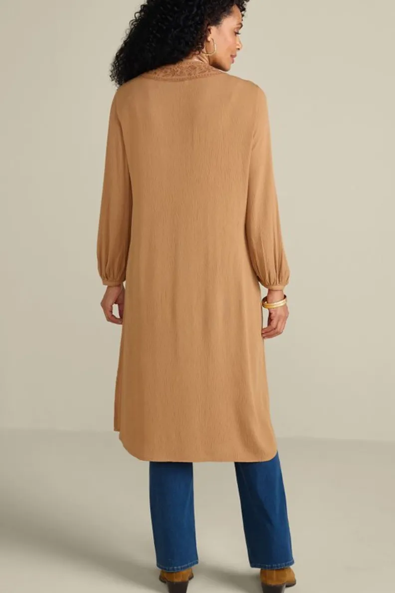 Fashion Soft Surroundings Megara Gauze Topper BrownSugar