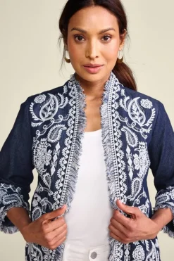 New Soft Surroundings Mesaria Jacket DenimBlue