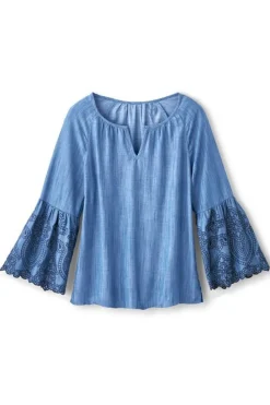 New Soft Surroundings Misty Tencel™ Shirt MediumWash