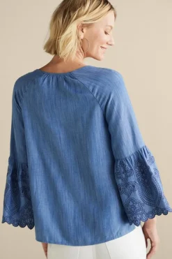 New Soft Surroundings Misty Tencel™ Shirt MediumWash