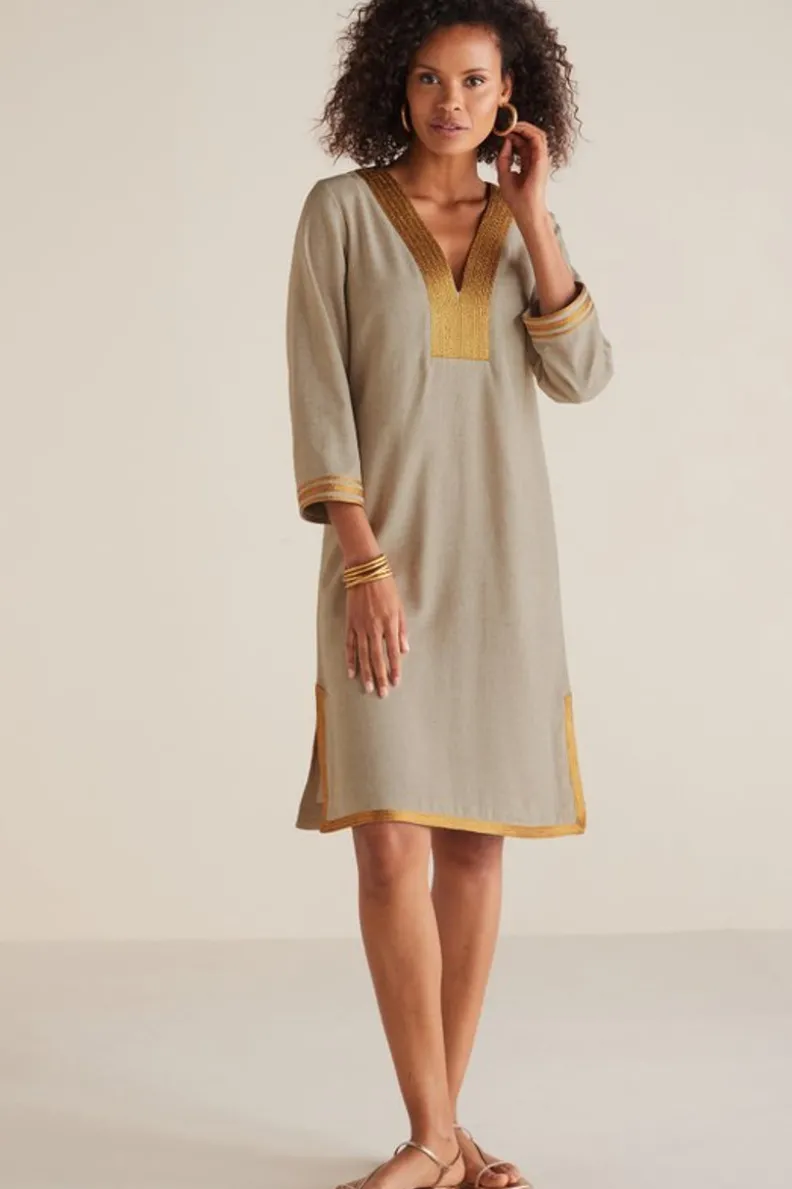 New Soft Surroundings Myla Caftan NaturalLinen