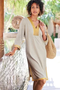 New Soft Surroundings Myla Caftan NaturalLinen