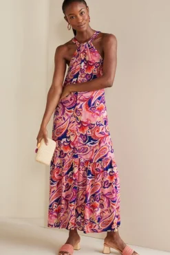 Sale Soft Surroundings Nalani Gauze Maxi Dress IslandSunPaisleyCoral