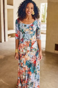 Sale Soft Surroundings Nanette Dress MultiOrange