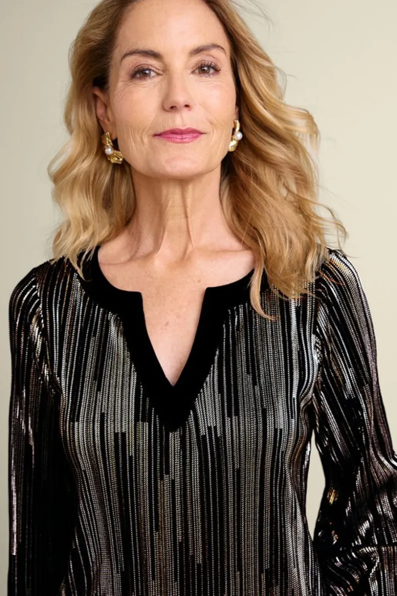 Outlet Soft Surroundings Nevelle Tunic BlackLurexKnit