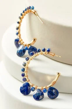 Best Soft Surroundings Odeta Hoop Earrings Lapis