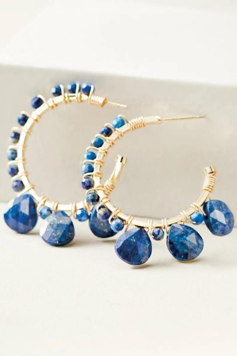 Best Soft Surroundings Odeta Hoop Earrings Lapis
