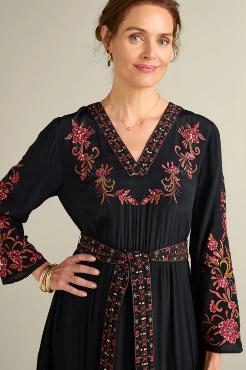 Outlet Soft Surroundings Onyx Embellished Maxi Dress Black