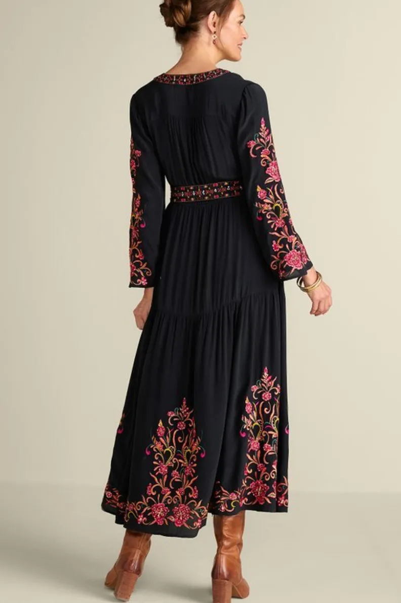 Outlet Soft Surroundings Onyx Embellished Maxi Dress Black