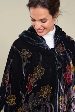 Hot Soft Surroundings Palara Velvet Wrap BlackMulti