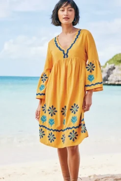 Best Soft Surroundings Petra Short Dress GoldenGlow