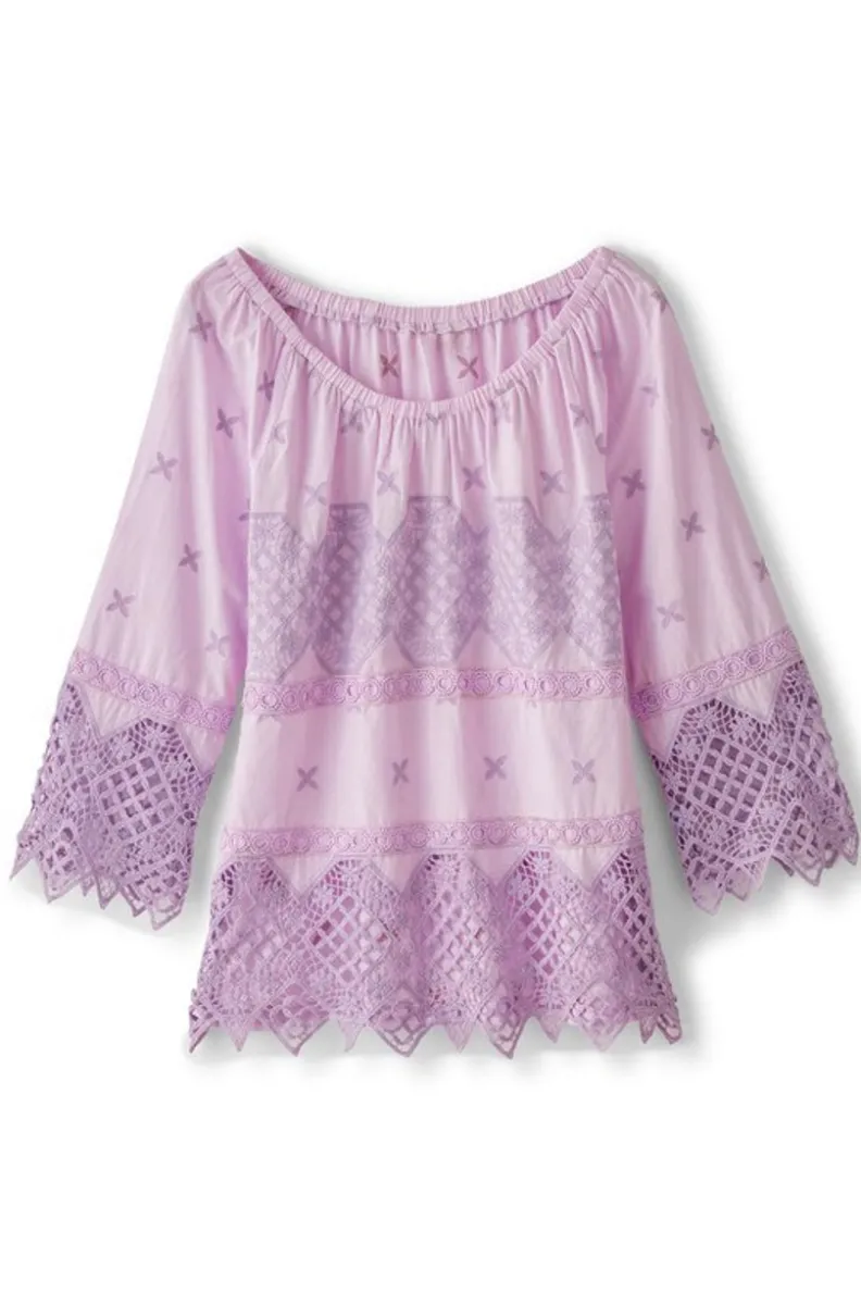 Hot Soft Surroundings Pilar Off The Shoulder Top OrchidBloom