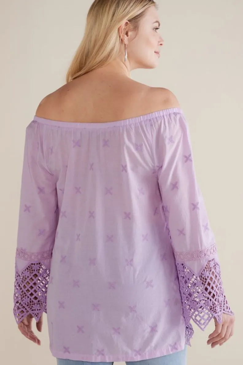 Hot Soft Surroundings Pilar Off The Shoulder Top OrchidBloom