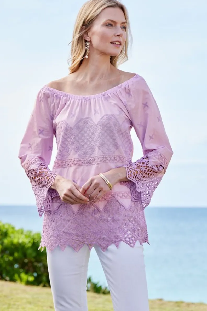 Hot Soft Surroundings Pilar Off The Shoulder Top OrchidBloom