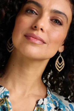 Clearance Soft Surroundings Pluma Drop Earrings Green/BrownMulti