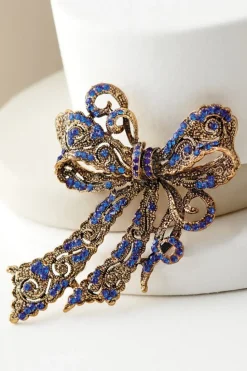 Discount Soft Surroundings Put A Bow On It Brooch Blue