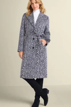 Sale Soft Surroundings Rami Jacquard Coat Black/White